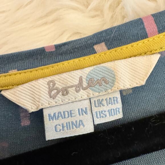 Boden Green Printed Confetti Long Sleeve Swing Mini Dress 10R - Picture 7 of 13